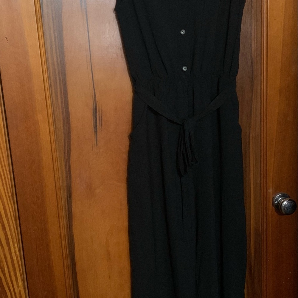 Monteau Black Jumpsuit with Tie Waist